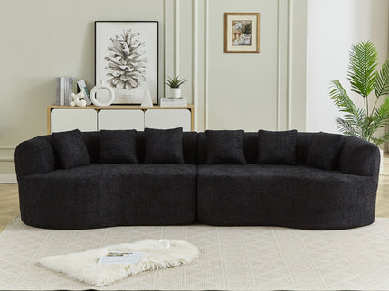 Curved Sectional Sofa With 6 Pillows