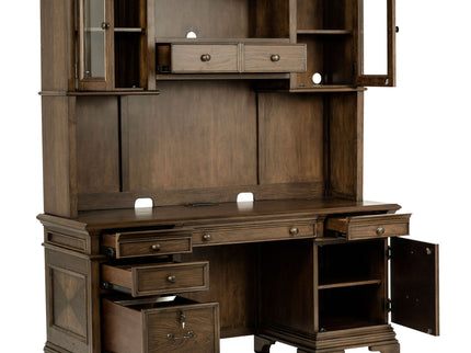 Stigham - 5 Drawer Credenza With Hutch - Oak