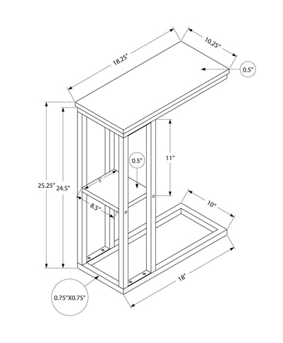Accent Table, C - Shaped, Marble Look Contemporary & Modern Convenient Design