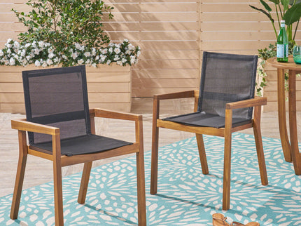 Belfast - Dining Chair With Acacia Wood Frame And Seating (Set of 2)