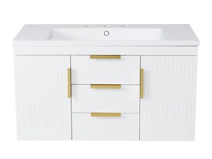 Wall Mounted Bathroom Vanity With Sink, Floating Storage Cabinet With 2 Drawers