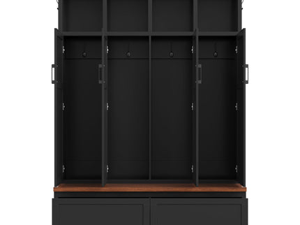 Hall Tree With 4 Hidden Cabinets
