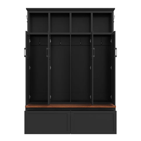 Hall Tree With 4 Hidden Cabinets