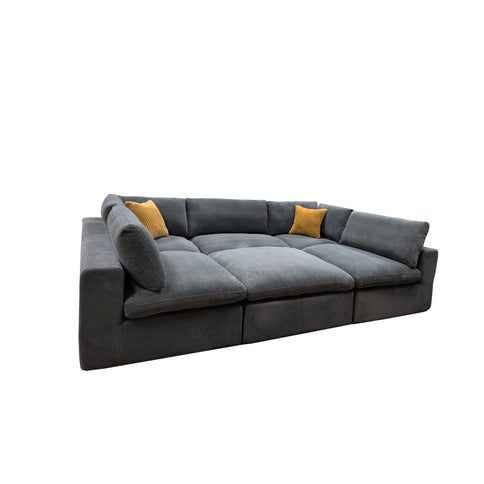 Custom Configuration Modular Sectional & Toss Pillows