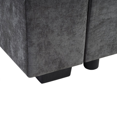 Modern L Shaped Sectional Sofa With Upholstery And Wooden Storage