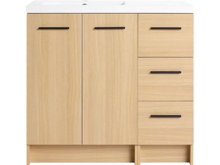Wall Mounted Floating Bathroom Vanity With Sink, Door & Drawers Modular Cabinet