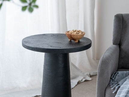 Round Side Table With Pedestal Base