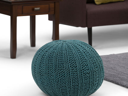 Shelby - Handcrafted Hand Knit Round Pouf