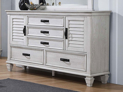 Lockeford - 5 Drawer Dresser With Side Cabinets - White