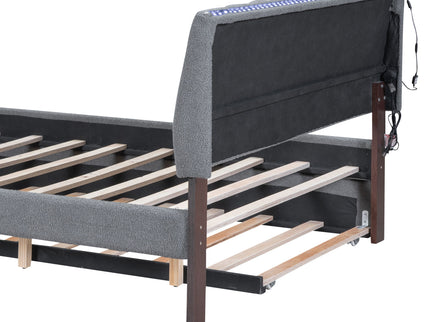 Upholstered Platform Bed With Trundle