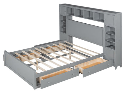 Bed With All In One Cabinet, Shelf And Sockets