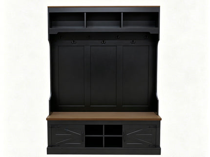 Farmhouse Hall Tree With Bench And Shoe Storage