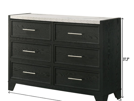 6 Drawers Dresser - Black / White