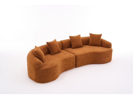4 Seater Sofa With Fabric, 30D, 60 Hardness Full Sponge, 4 Pillow For Living Room, Home Furniture Sleeper Sectional Sofa For Apartment