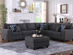 Dark Gray / 6 Seater RAF Sectional With Ottoman