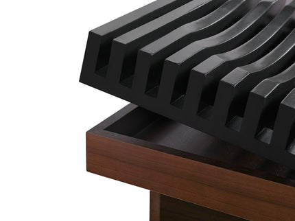 Italian Retro Inspired Acacia Wood Storage Coffee Table - Brown / Black