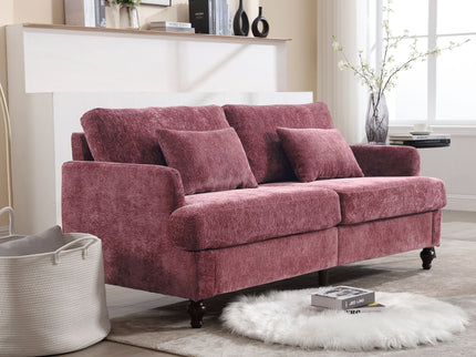 Mid Century Modern Fabric Loveseat Sofa, 2 Seat Upholstered Couch