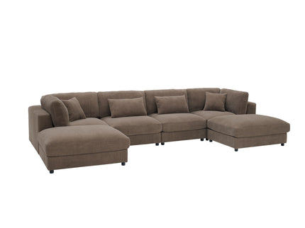 Upholstered Modular Sectional & Custom Configuration And Toss Pillows