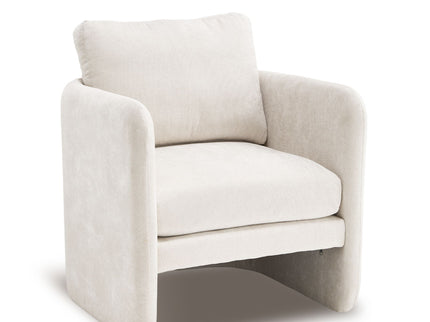 Armchair With Low Profile Curved Frame - Beige