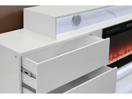 Kerry - Entertainment Unit With Speaker And LED Lighting - White