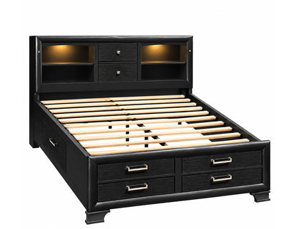 Civic - 5 Piece Storage Bedroom Set With Bookcase Headboard