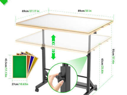360 Degree Tilting Wooden Puzzle Table With 1500 Pieces, Rolling Design With Adjustable Height, Drawer, And Protective Cover - Black / Natural Wood