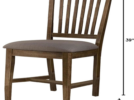 Open Slat Back Kitchen Side Chair (Set of 2) - Brown Oak