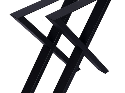 X Table Legs 28X 24", Wide Metal Table Legs, Heavy Duty Steel Desk Legs Table Leg Dining Table Legs Coffee Desk Leg (Set of 2) - Black