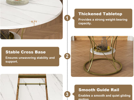 Round Extendable Dining Table Set With Chairs