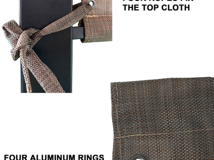 13' X 7.7' Outdoor Pergola Sun Shade Cover Cloth Patio Canopy Hdpe Permeable With Grommets - Brown