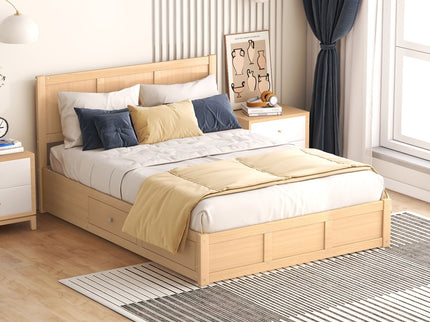 Platform Bed With Underneath Storage And 2 Drawers