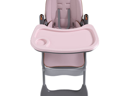 Adjustable Baby High Chair 0-6 Years, Portable Infant Feeding Seat With Safety Belt, Silent Lockable Wheels