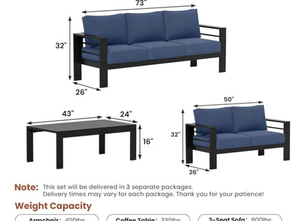 Outdoor Patio Set, All-Weather, Thick Cushions