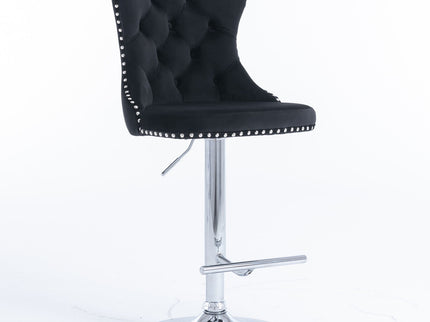 Swivel Barstools Adjusatble Seat Height From 25-33", Modern Upholstered Base Bar Stools With Backs Comfortable Tufted For Home Pub And Kitchen Island (Set of 2)
