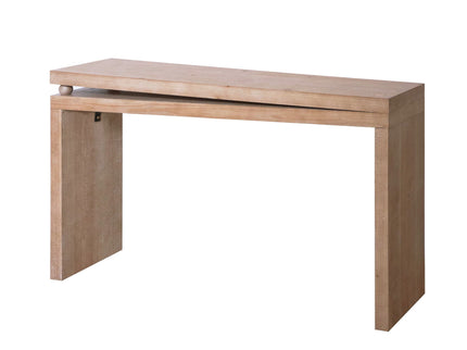 Slim Console Table, Narrow Entryway Table With Bead Detail - Light Natural / Natural