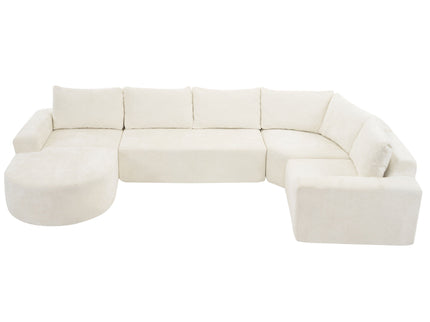 U-Shaped Oversized Modular Cloud Sectional Sofa With Deep Seat For Living Room