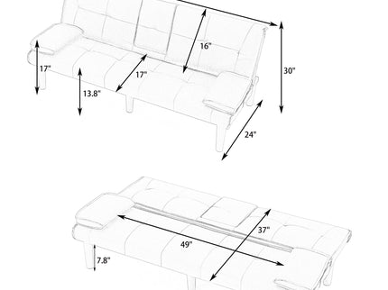 Sofa Bed With Foldable Design And Cup Holder