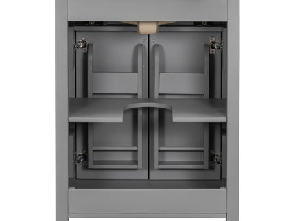 Bathroom Vanity With Ceramic Sink, Soft Close Doors, Flip Drawer, Double Layer Door Shelves