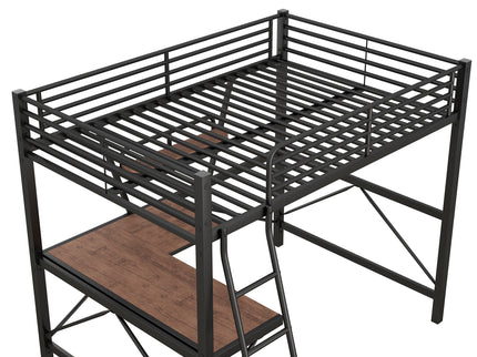 Loft Bed With Desk And Shelf, Modern Design