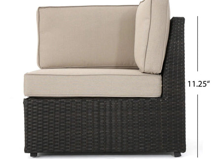 Santa Cruz - 8 Piece Outdoor Sectional Set - Dark Brown