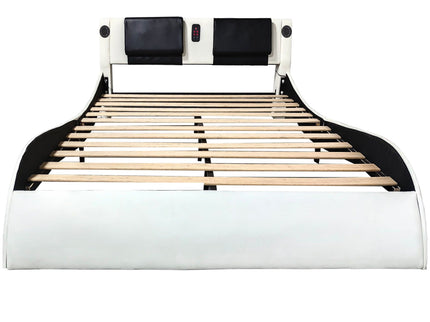 Platform Bed Frame With LED Lighting, tooth Music, Vibration Massage