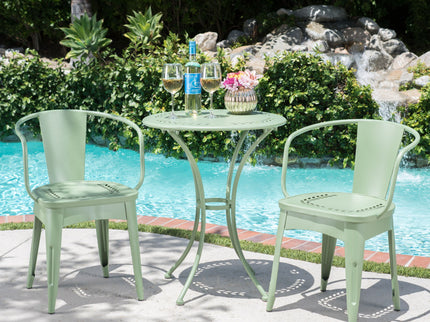 Ambrosia - 3 Piece Bistro Set With Leaf Motifs Top And Seat