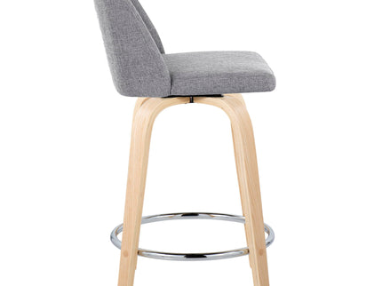 Toriano - Contemporary Fixed Height Counter Stool & Swivel And Round Footrest (Set of 2)