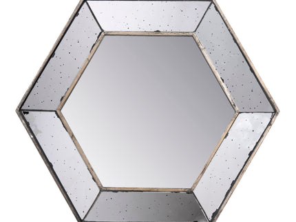 Hexagon Wall Mirror With Contemporary Glass Design, Home Decor Accent Mirror For Living Room, Entryway, Bedroom