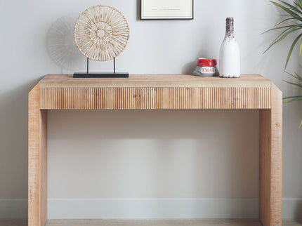 Rustic Modern Console Table With Drawer Storage - Natural Wood