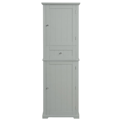 Tall Freestanding Bathroom Storage Cabinet With Drawer And Adjustable Shelf