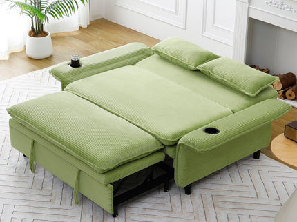 Modern Fabric Multi-Functional Sofa Bed With Adjustable Armrests And Backrests