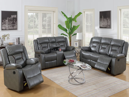 Modern Reclining Loveseat With Console, Cup Holders, Storage