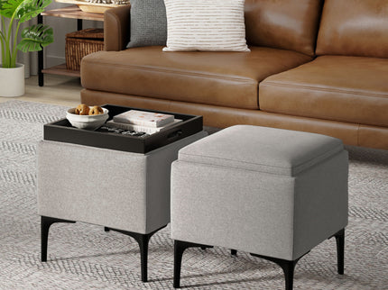 Natasha - Multifunctional Storage Ottoman With Tray