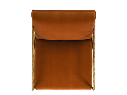 Aerin - Hammered Brass Upholstered Accent Arm Chair